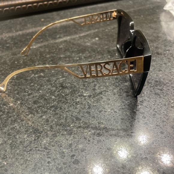 Luxury Women's Sunglasses in Black with Gold Detail - Picture 2 of 3